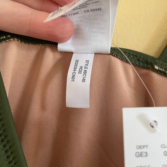 NWT J. Crew Ruched V-Neck One-Piece Swimsuit in Cool Cypress Green Sz 2 - Picture 7 of 10